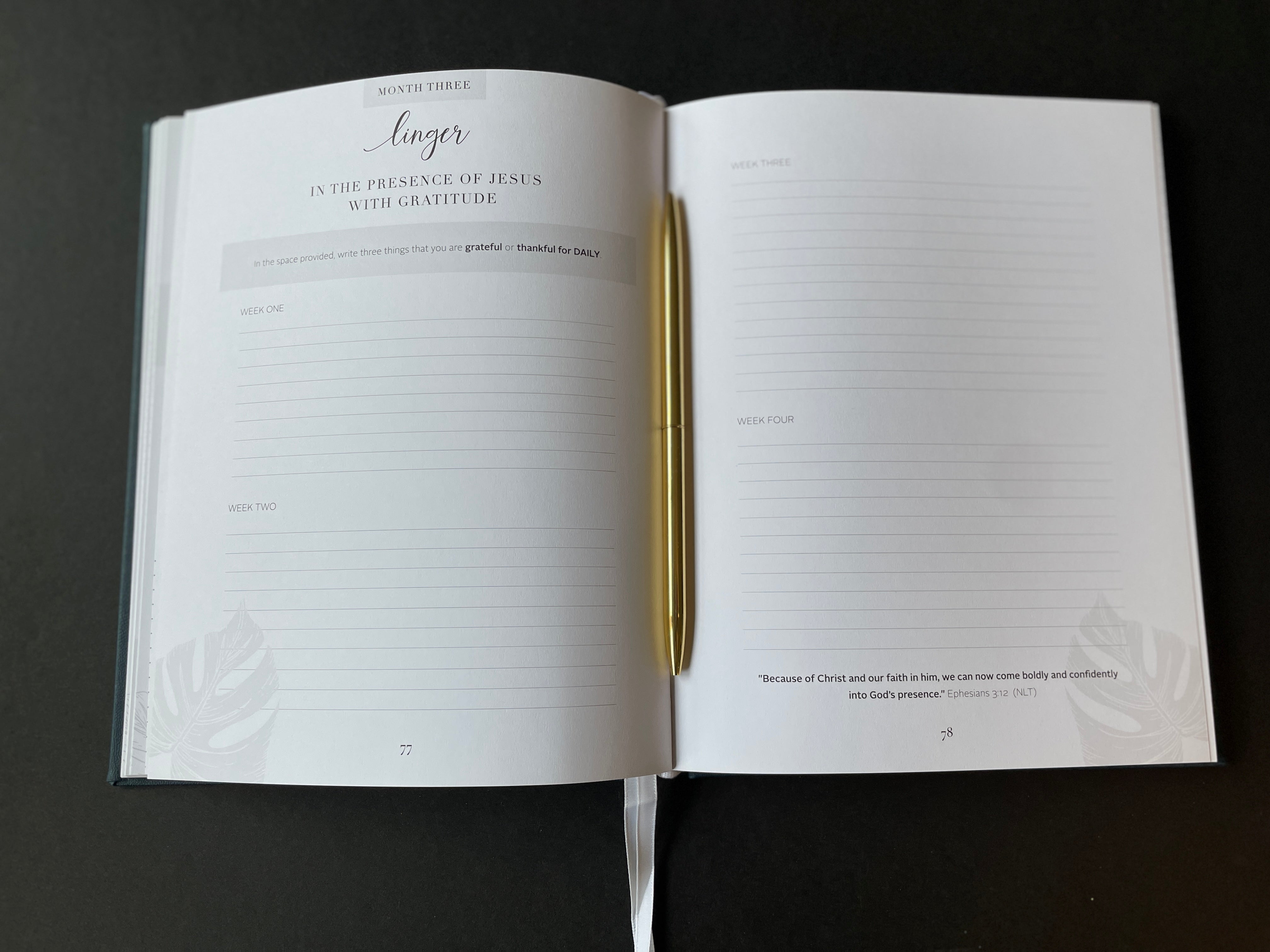 Space to write out what you are grateful for daily